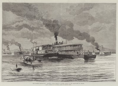 The Burmah Expedition, Flotilla, with Troops on Board, going up the Irrawaddy to Bhamo by Melton Prior